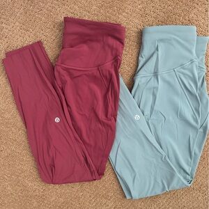 lululemon athletica Red and Blue Leggings